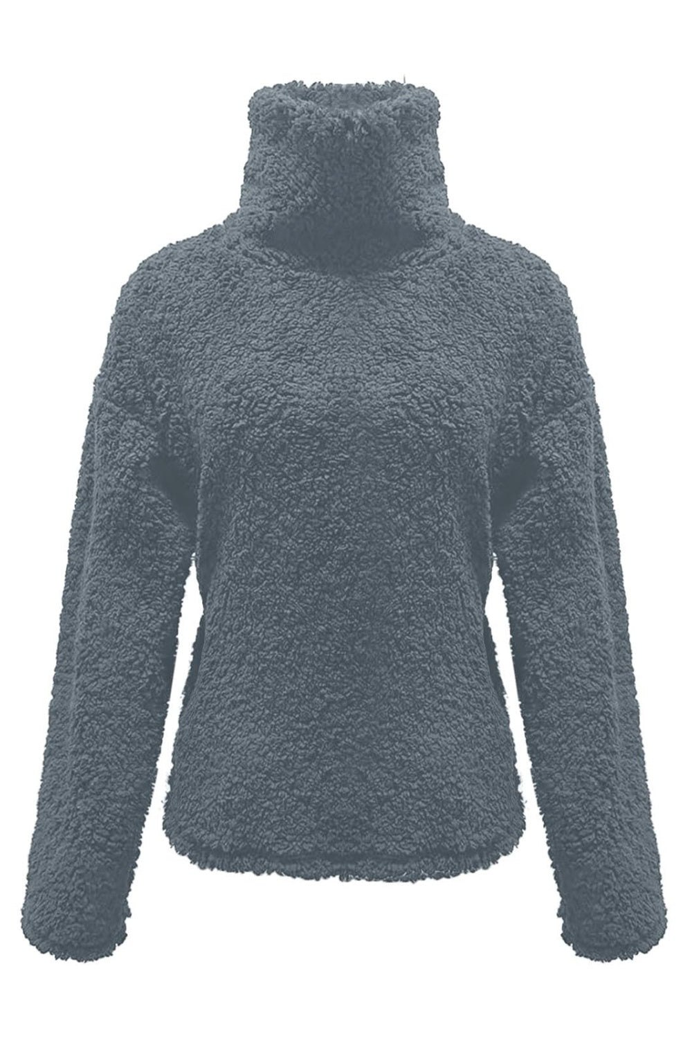 Cozy Caramel Fuzzy Turtleneck Sweatshirt
