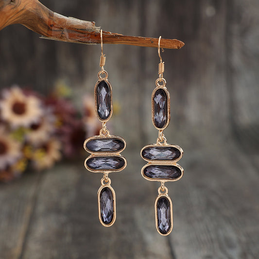 Gold Alloy Earrings with Vibrant Colourful Stones for a Bold, Chic Look