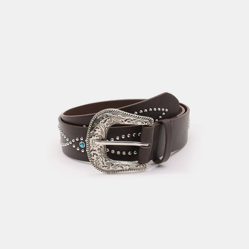 Western Leather Rhinestone Belt