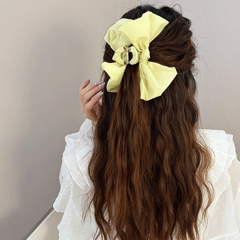Plush Bow Hair Claw Clip