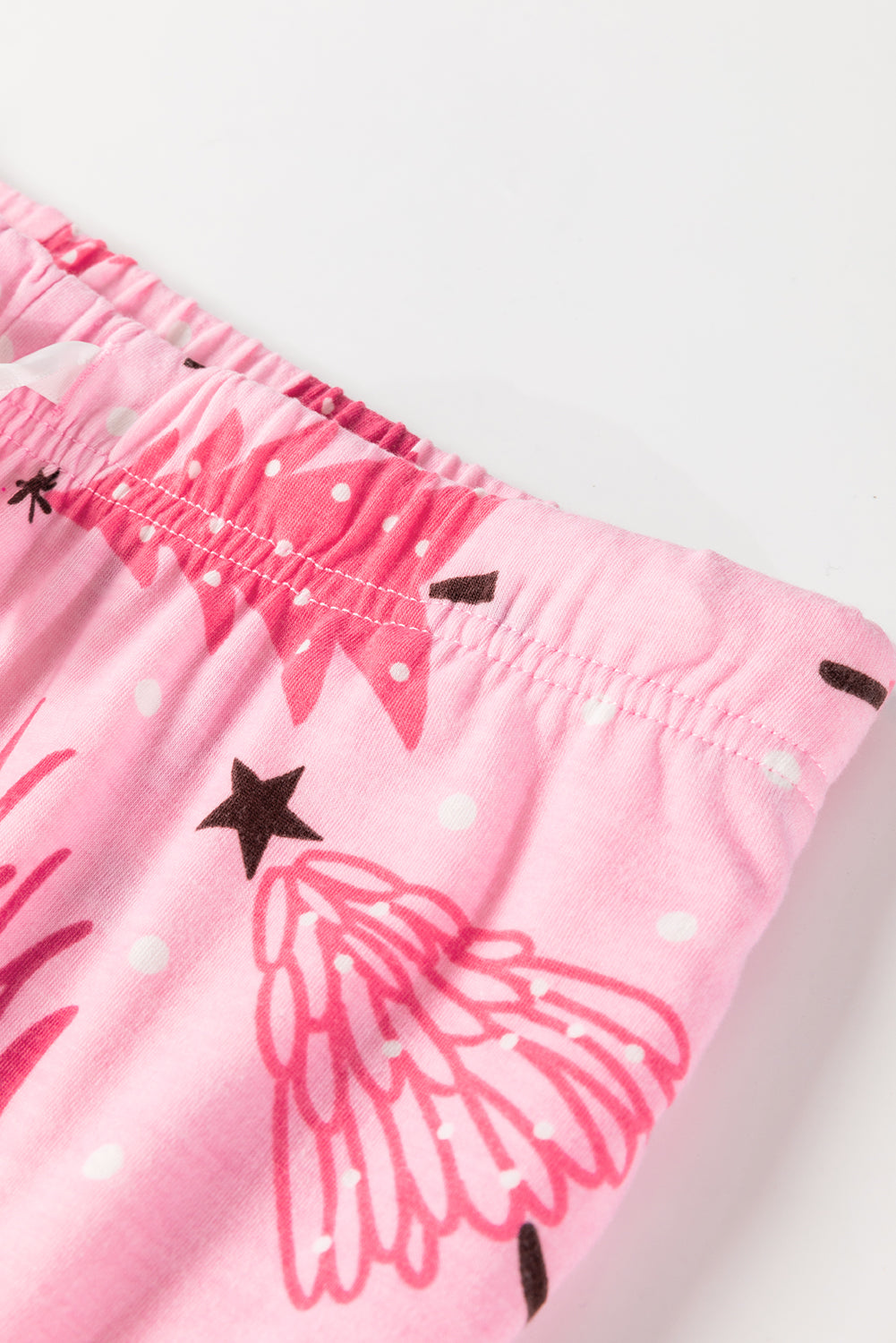 Pink Christmas Tree Print Lounge Set