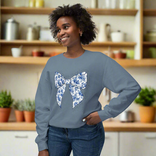 Fall Floral Bow Sweatshirt