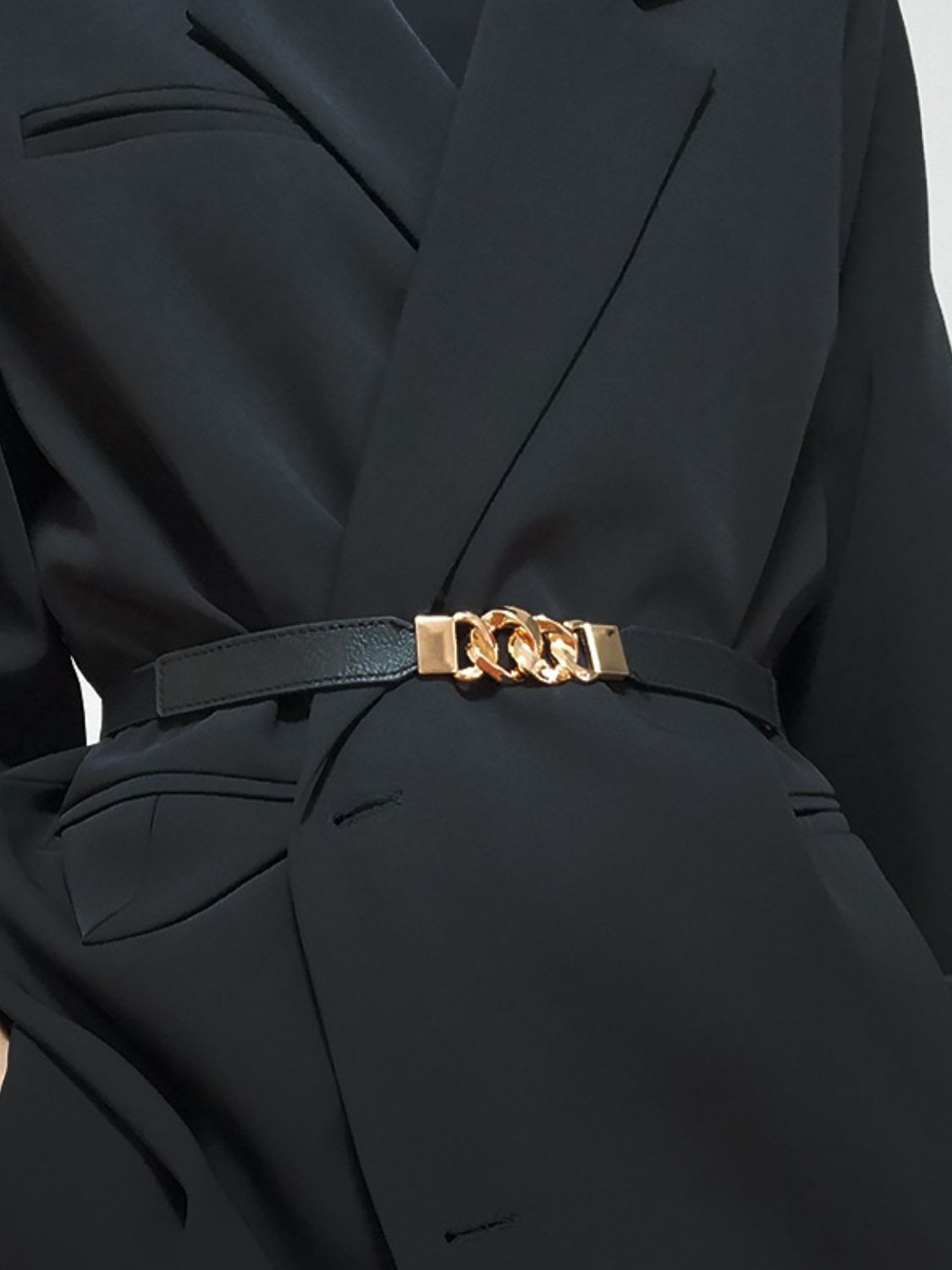 Flirty Elastic Belt with Gold Buckle