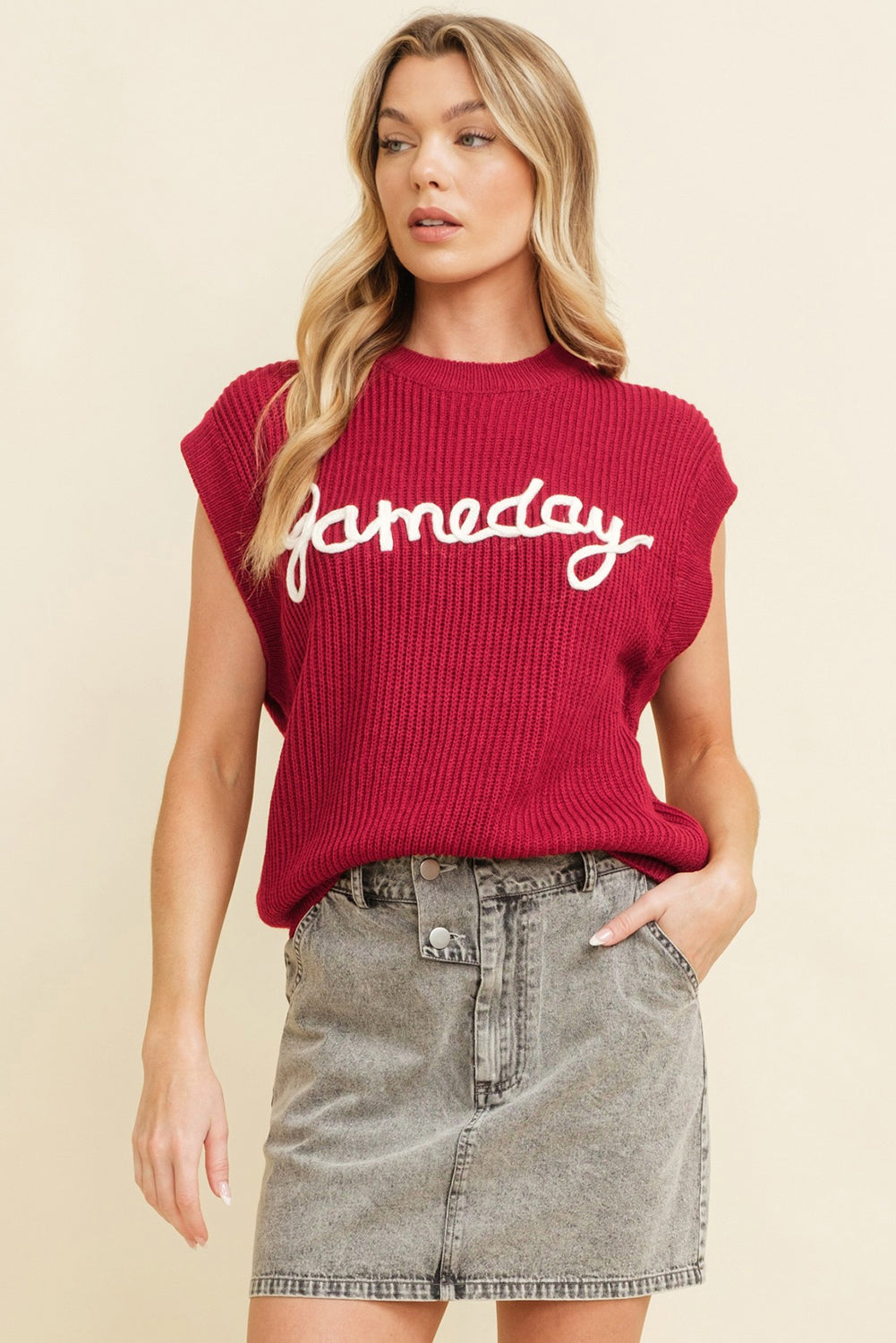 Racing Red Game Day Football Sweater Vest
