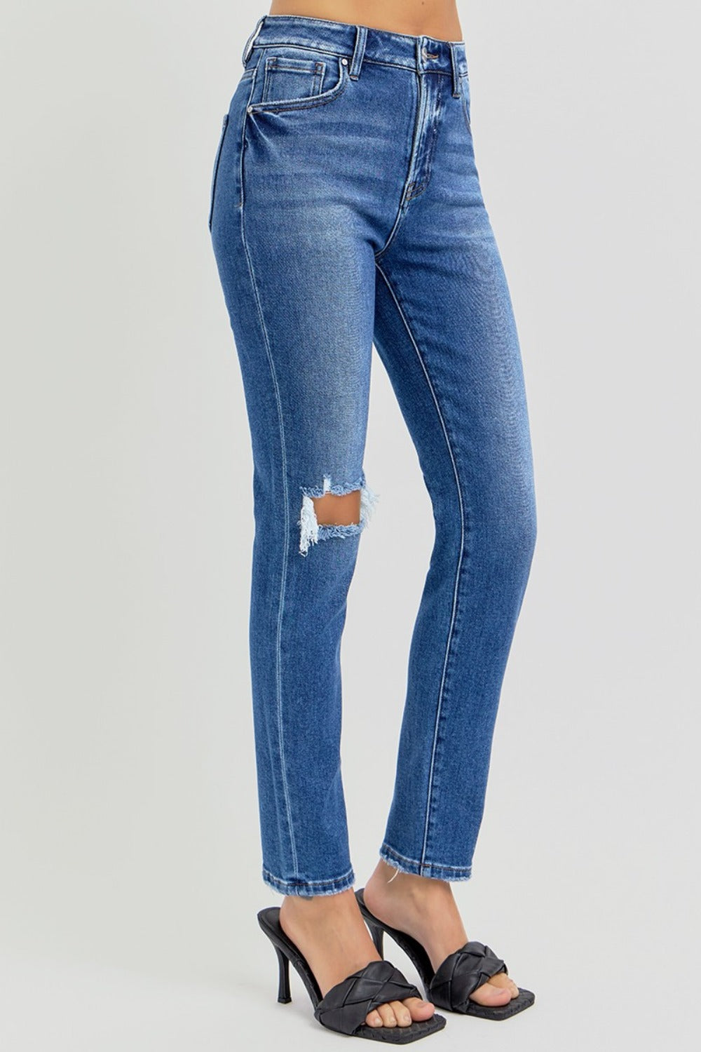 High Rise Skinny Distressed Jeans
