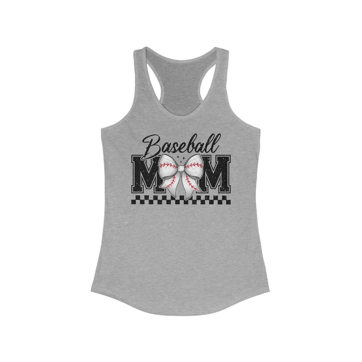 Baseball Mom Racerback Tank Top – Casual & Girly with Bow Design