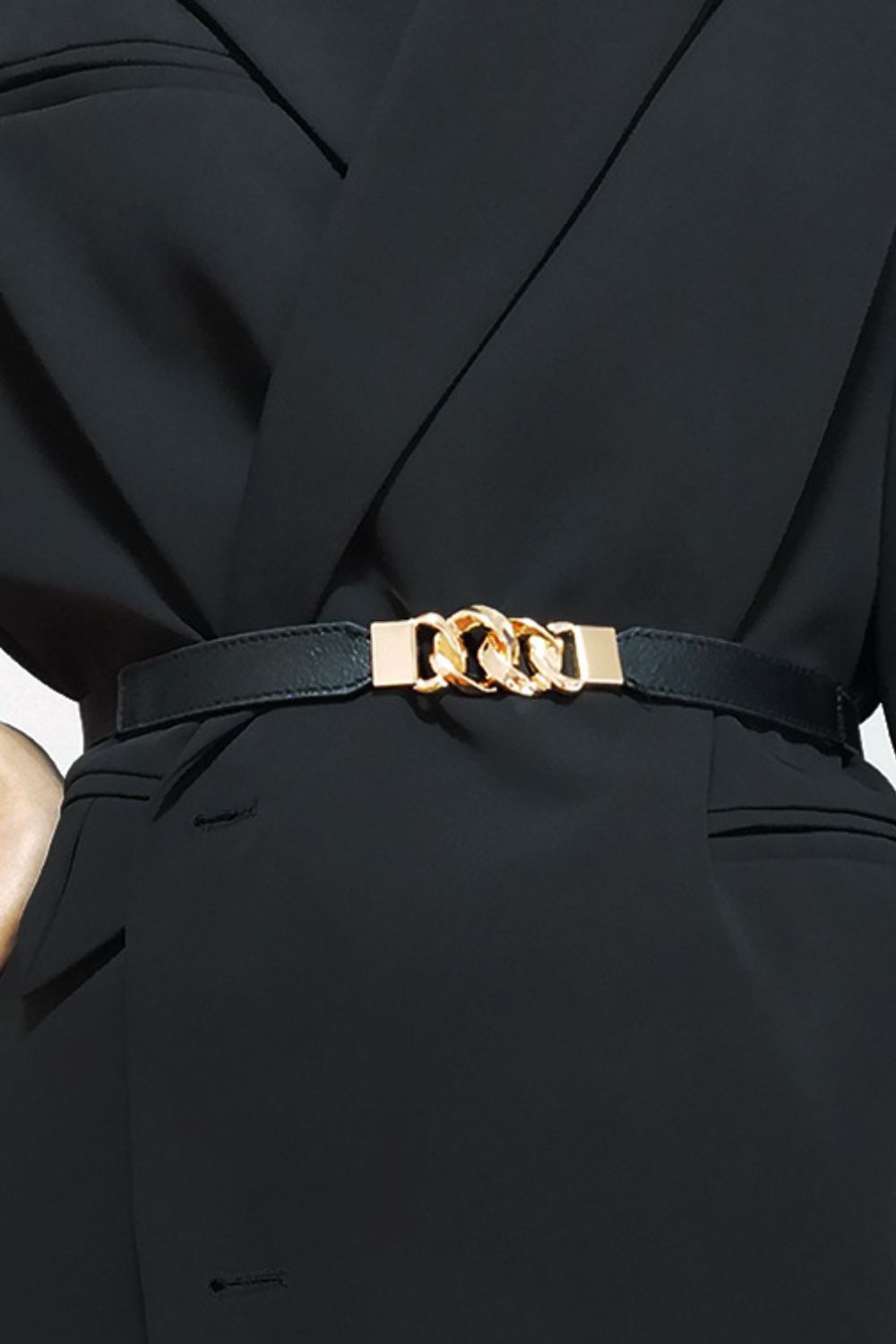 Flirty Elastic Belt with Gold Buckle