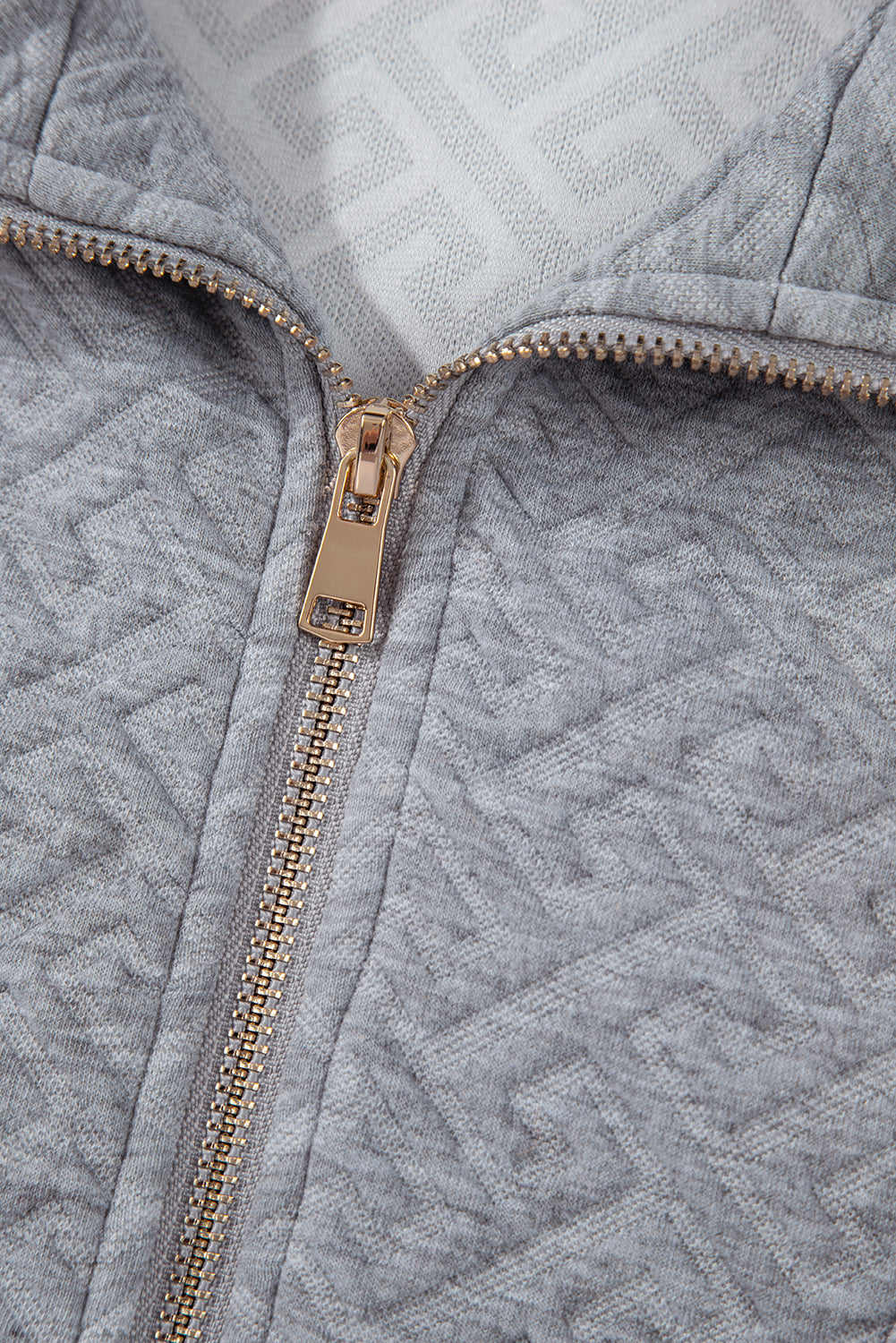 Chic Half-Zip Sweatshirt with Textured Fabric and Collared Neckline