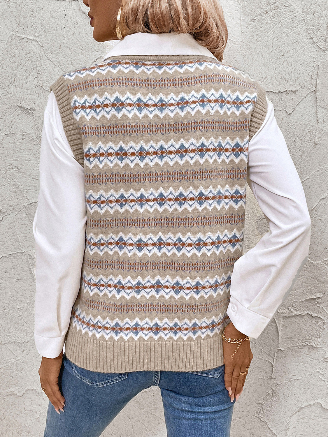 V-Neck Sweater Vest with design