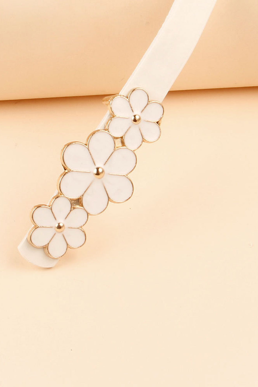 Flower Decor Skinny Belt