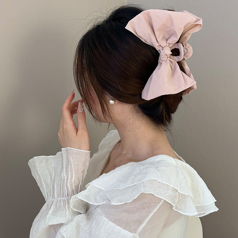 Plush Bow Hair Claw Clip