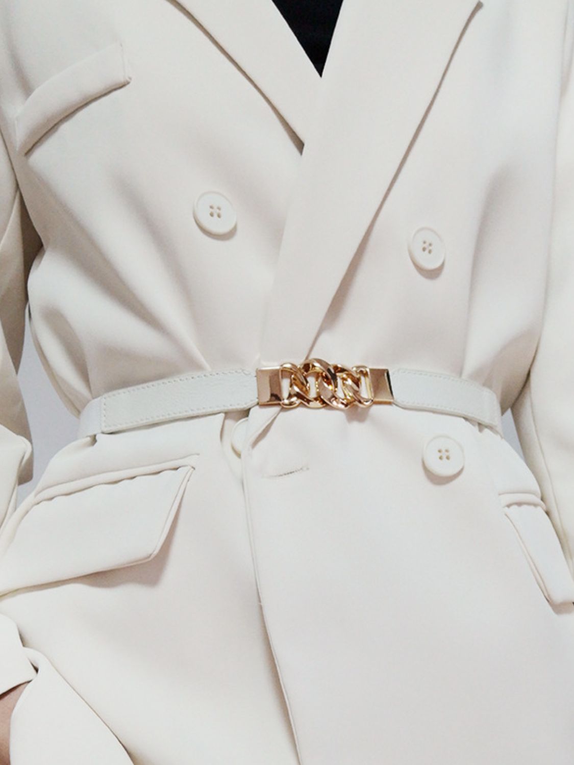 Flirty Elastic Belt with Gold Buckle