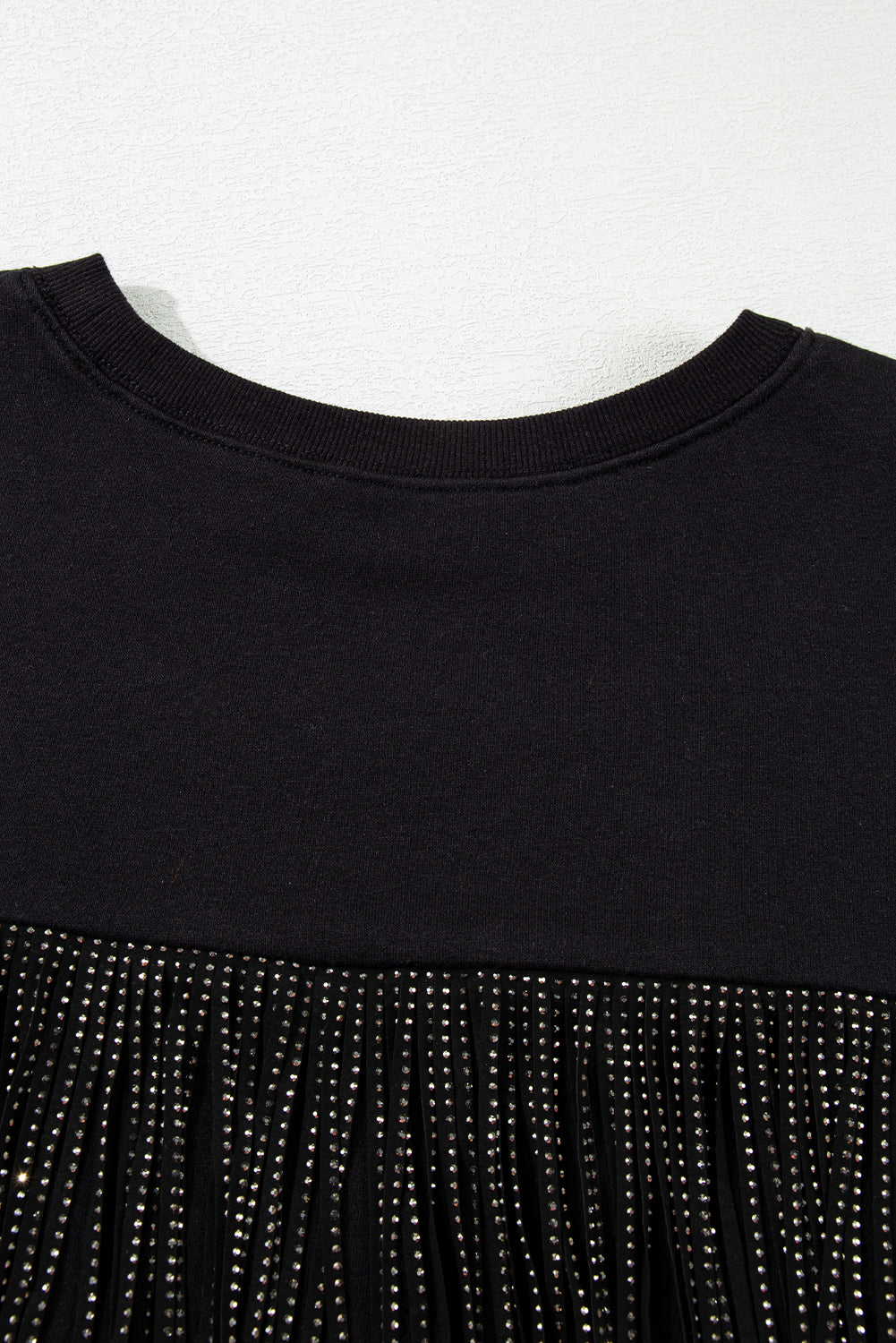 "GAME DAY" Cropped Sweatshirt with Sequins & Tassels
