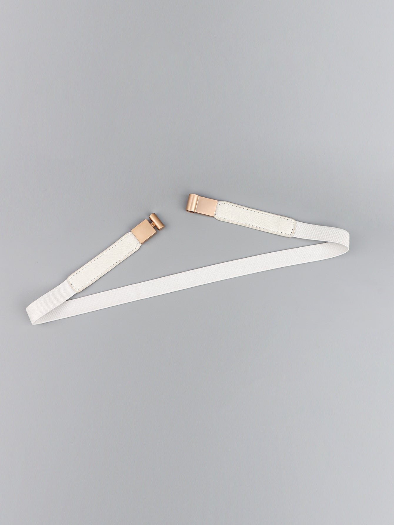 Gold Clip Elastic Skinny Belt