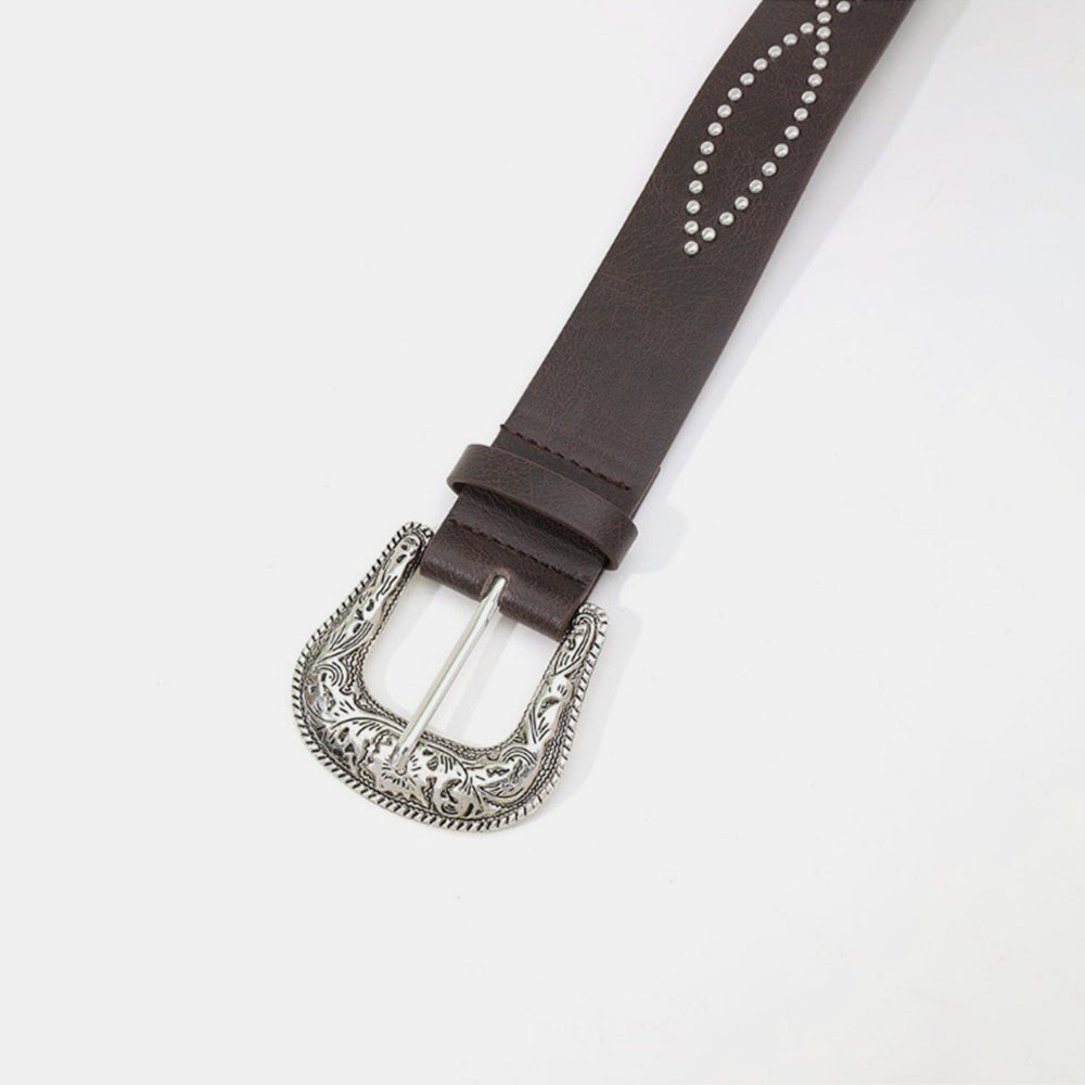 Western Leather Rhinestone Belt