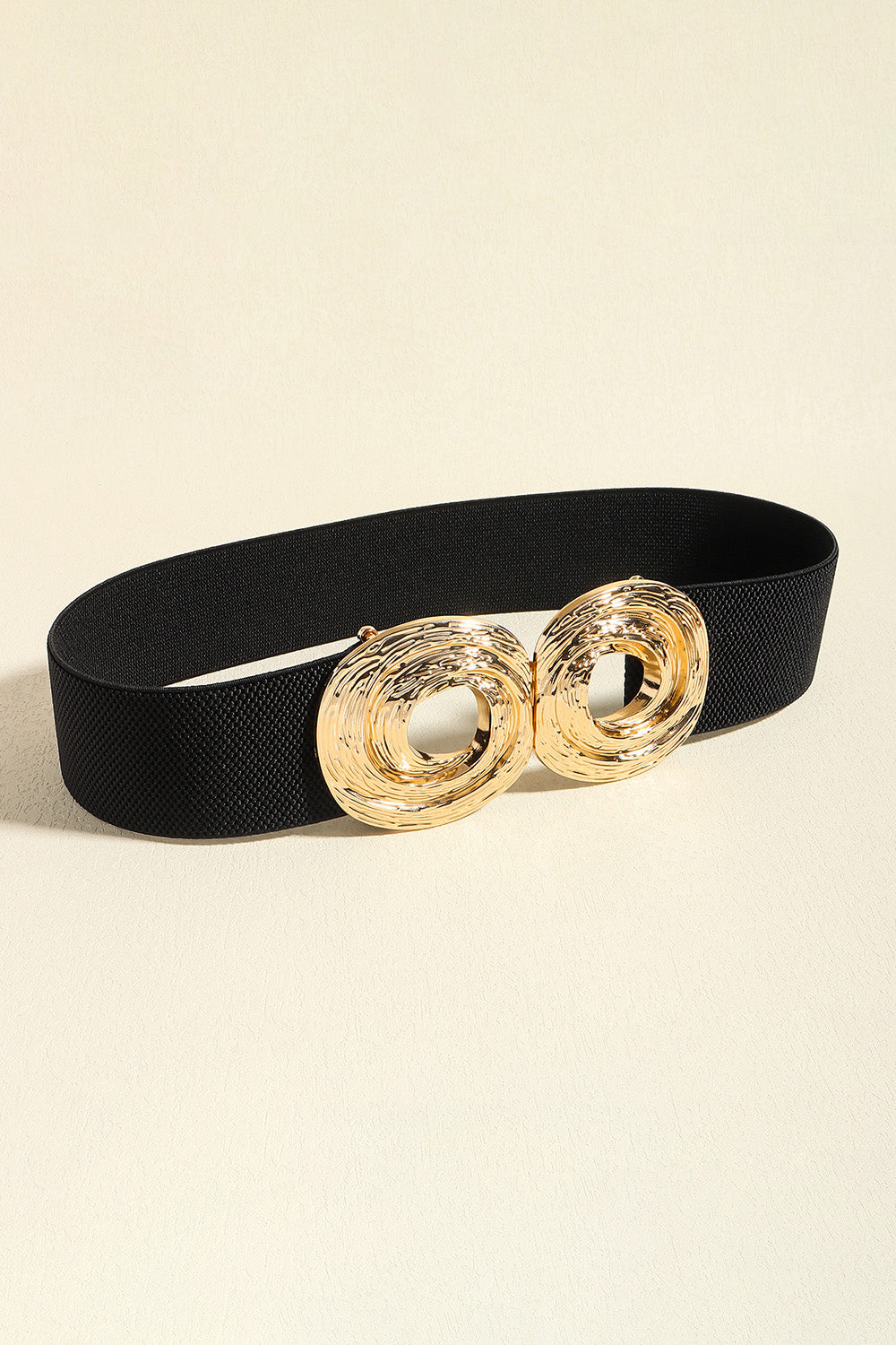 Stylish Elastic Belt with Gold Buckle