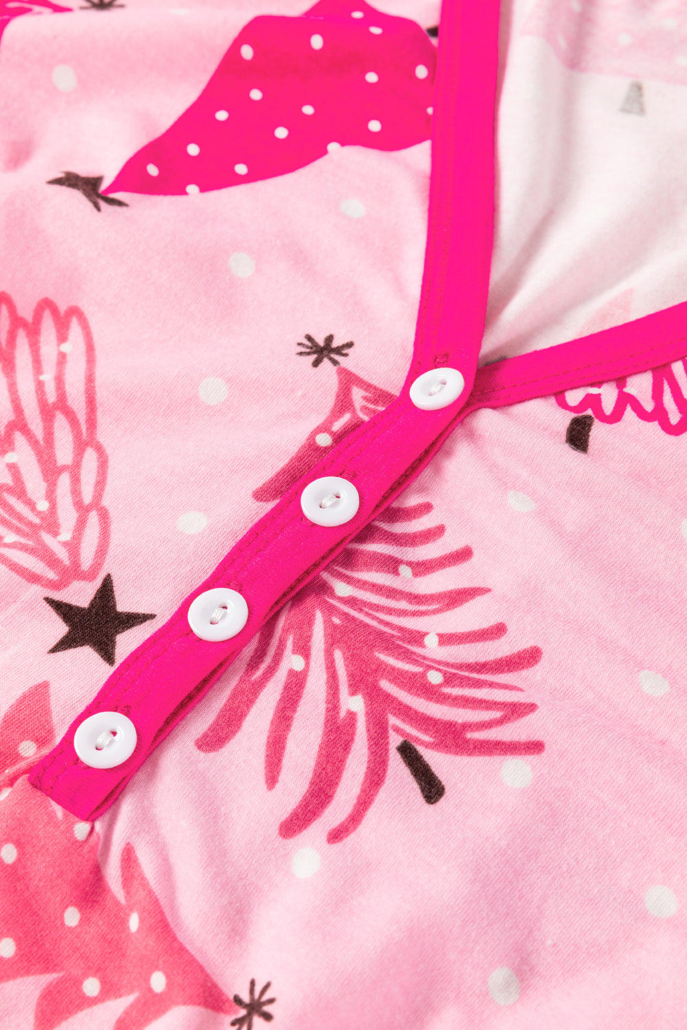 Pink Christmas Tree Print Lounge Set