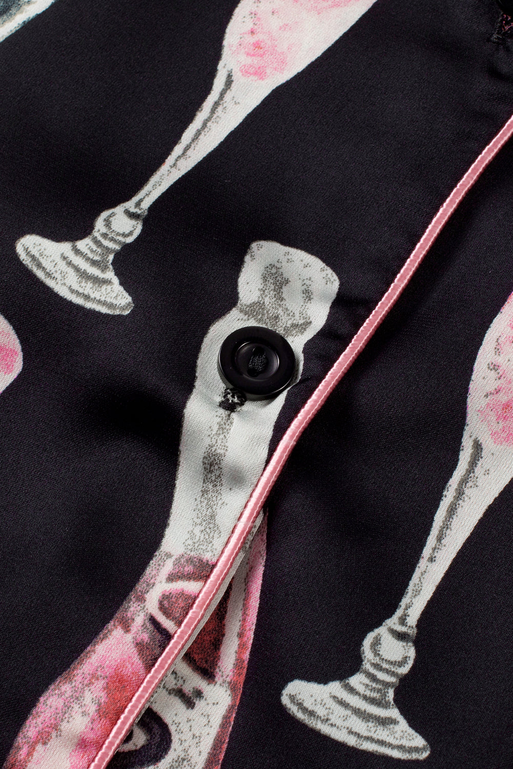 Champagne Print Silky Pajamas Set