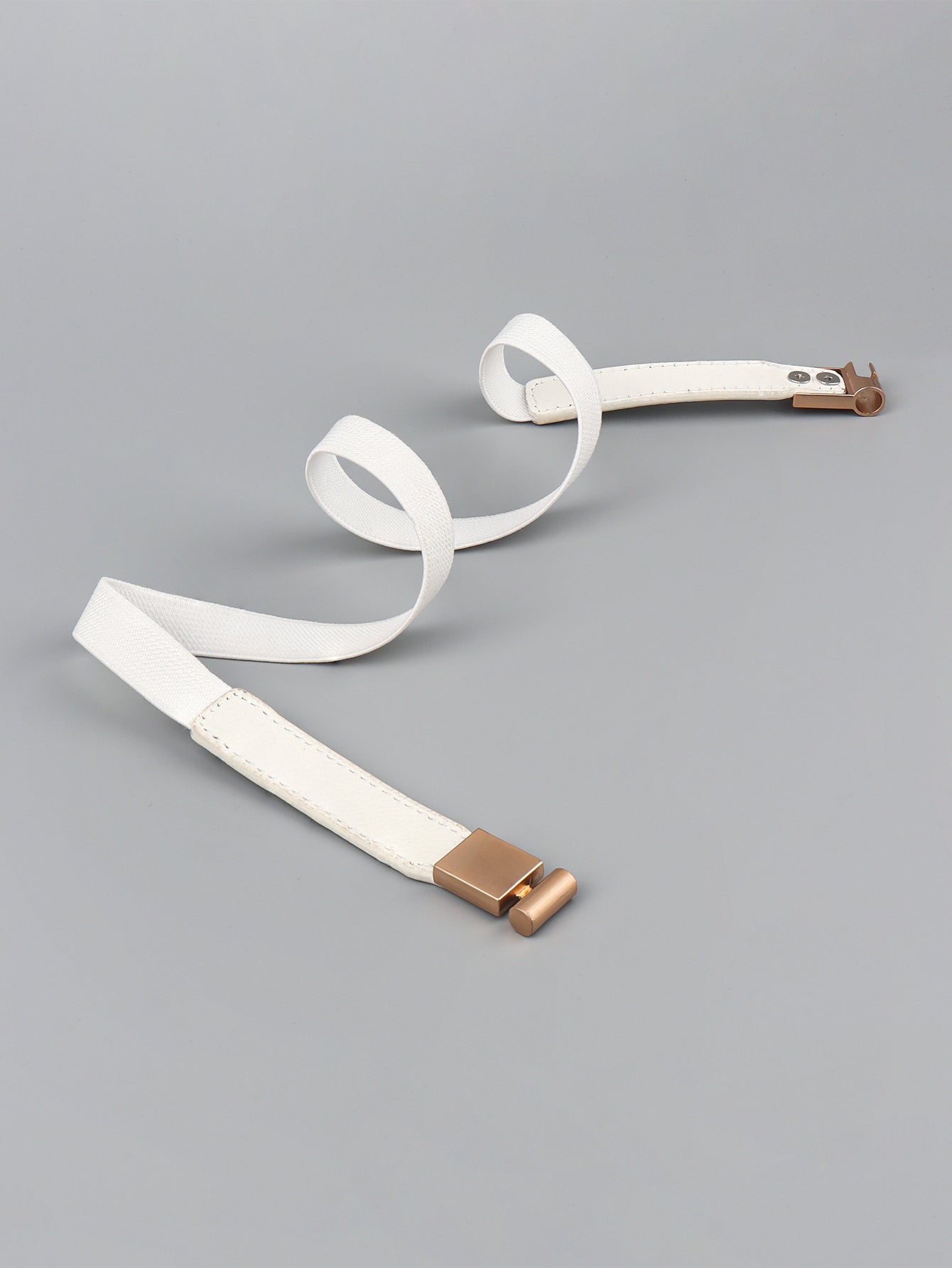 Gold Clip Elastic Skinny Belt