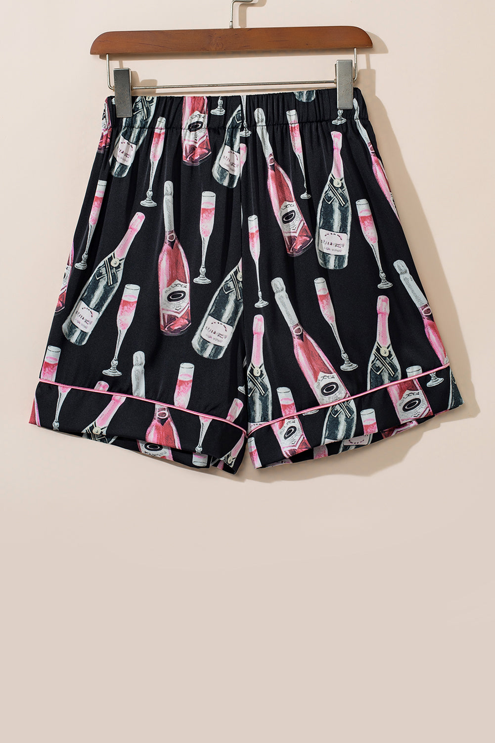 Champagne Print Silky Pajamas Set