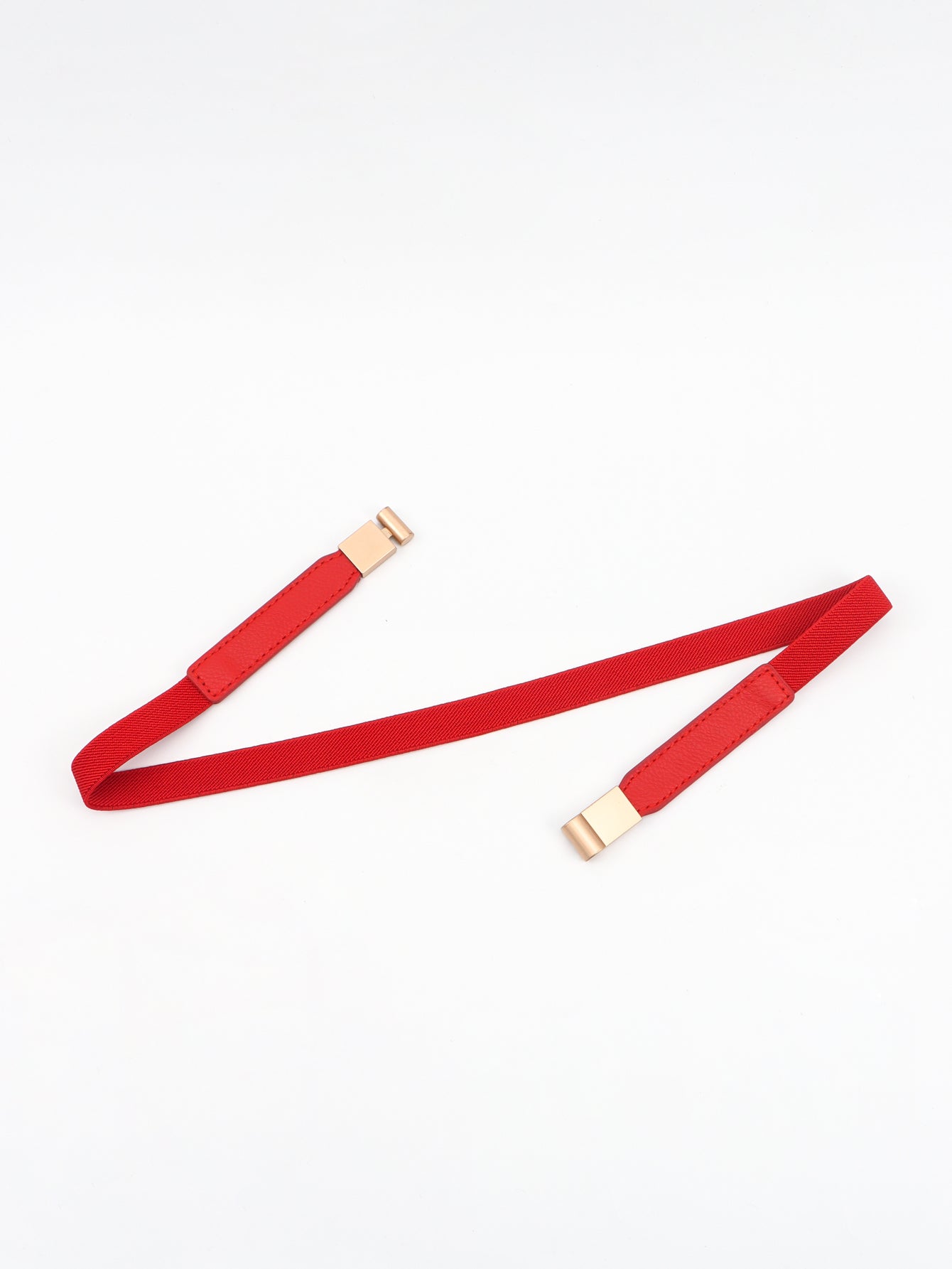 Gold Clip Elastic Skinny Belt