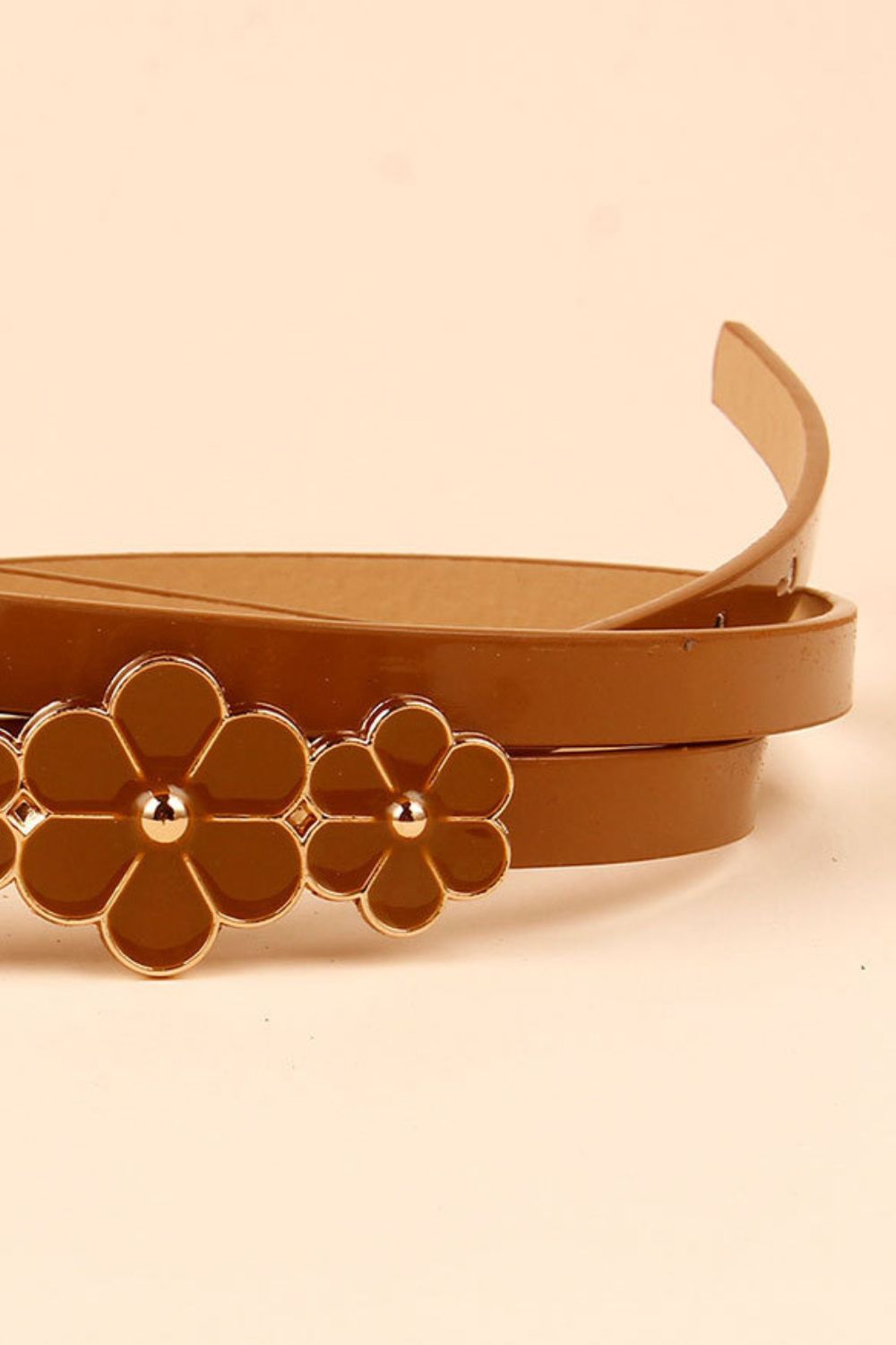 Flower Decor Skinny Belt