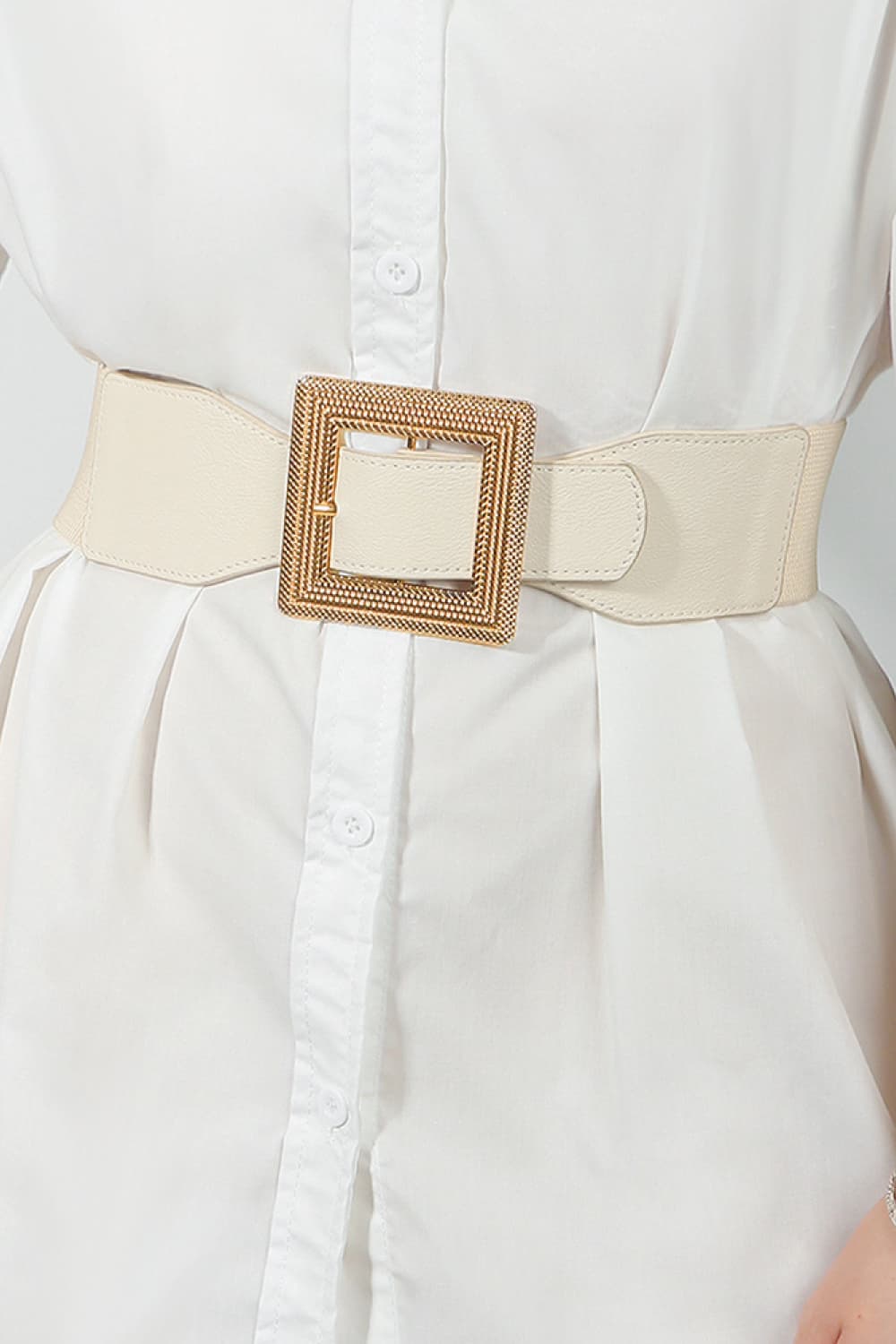Stylish Gold Buckle Leather Belt
