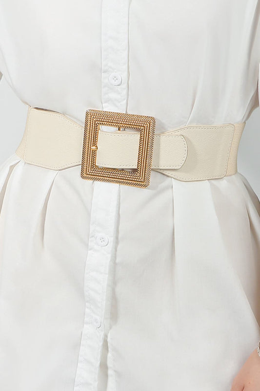 Stylish Gold Buckle Leather Belt