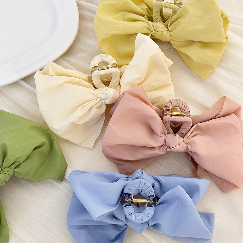 Plush Bow Hair Claw Clip