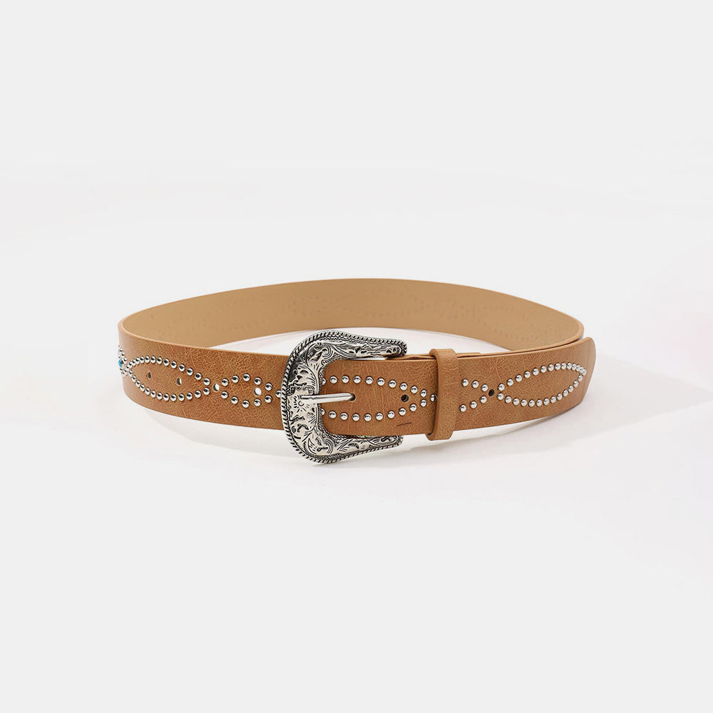 Western Leather Rhinestone Belt