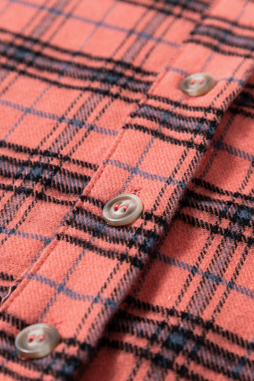 Plaid Long Sleeve Side Distressed Shirt