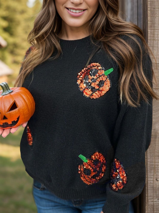 Sequin Pumpkin Sweater