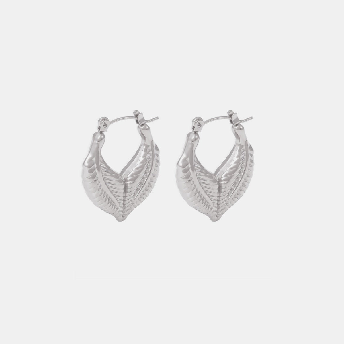 Titanium Steel Gold Leaf Shape Earrings