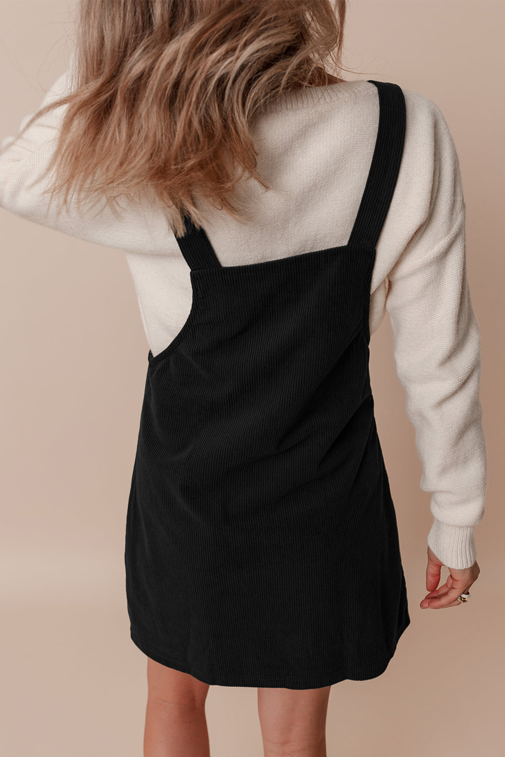 Front Pocket Sleeveless Corduroy Overall Dress