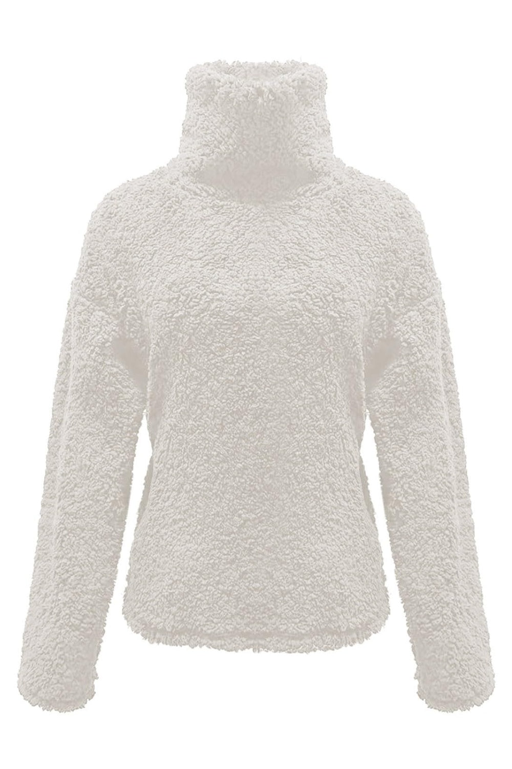 Cozy Caramel Fuzzy Turtleneck Sweatshirt