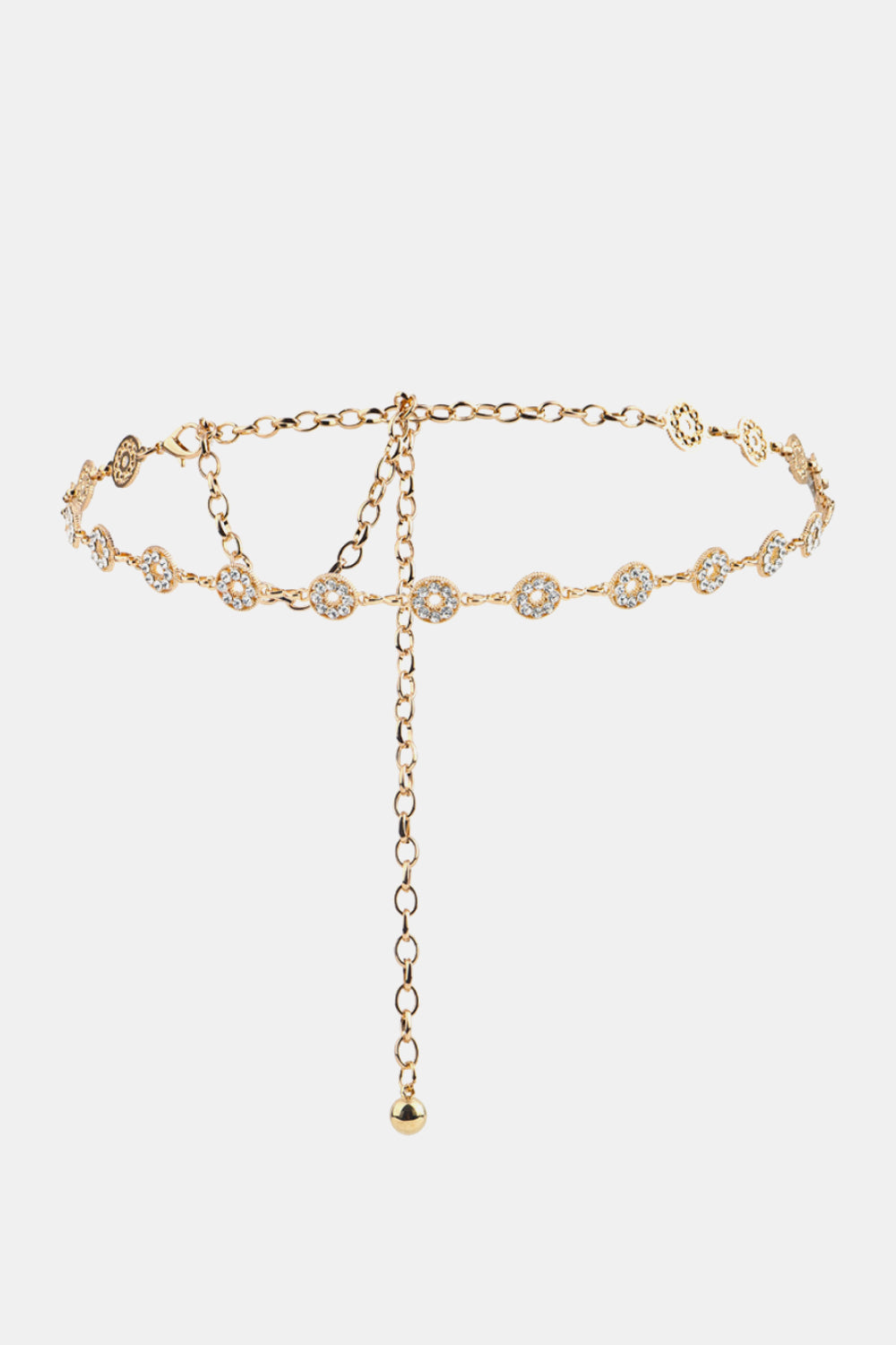 Rhinestone Decor Chain Belt