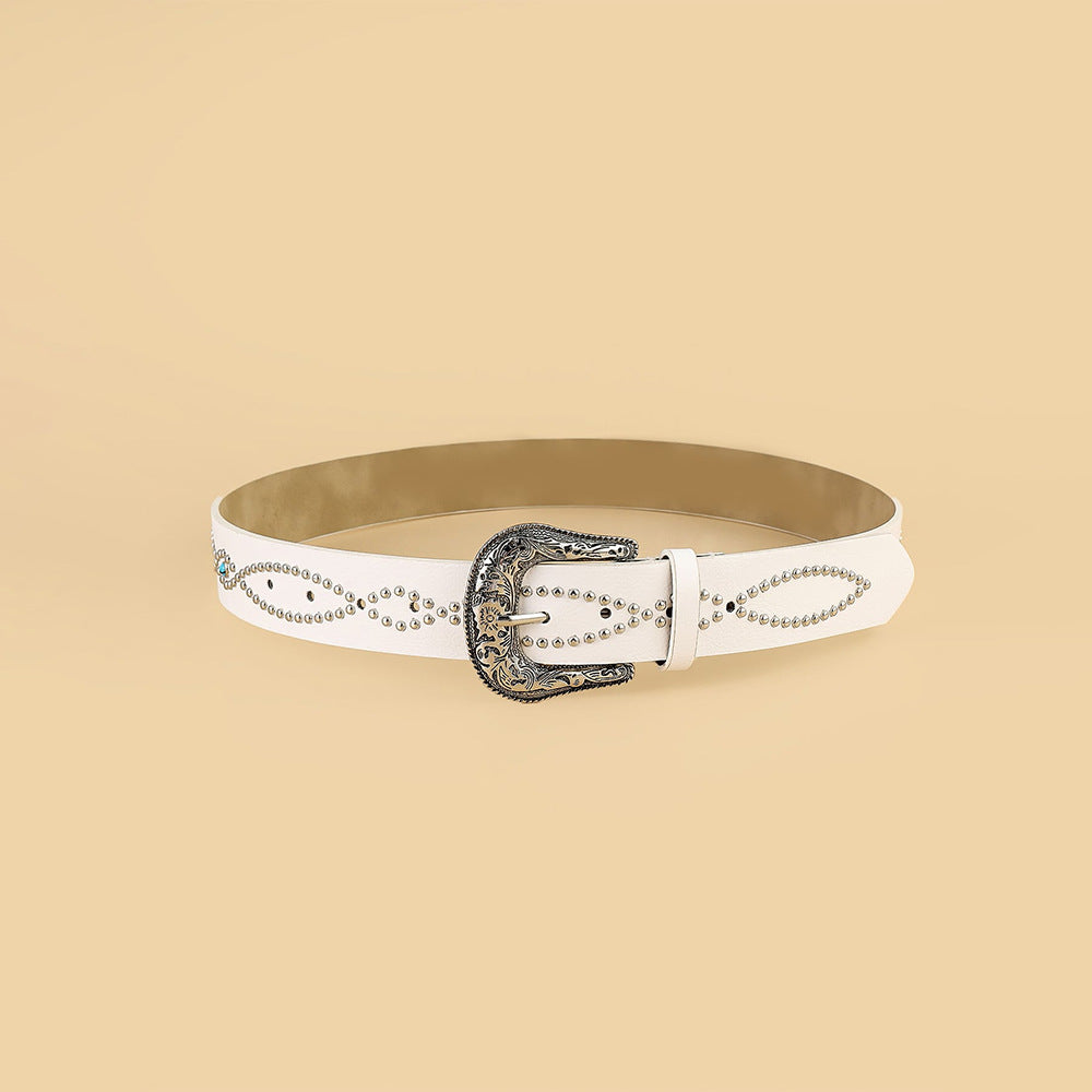 Western Leather Rhinestone Belt