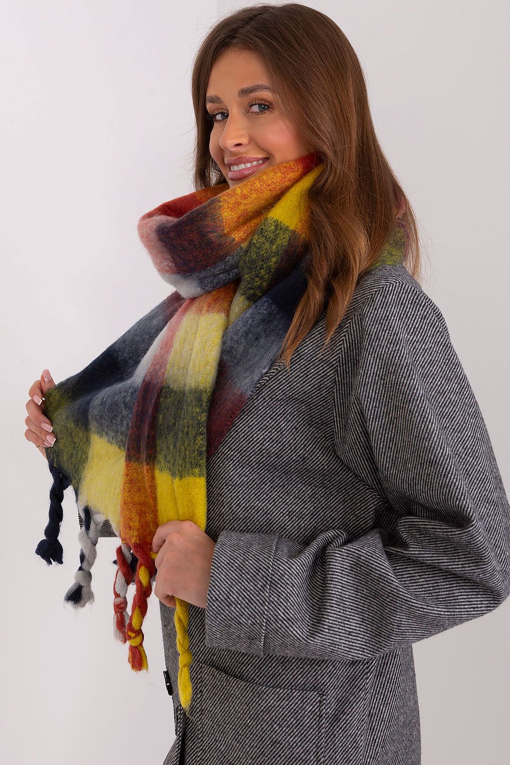 Plaid & Cozy Dreams Scarf: Yellow