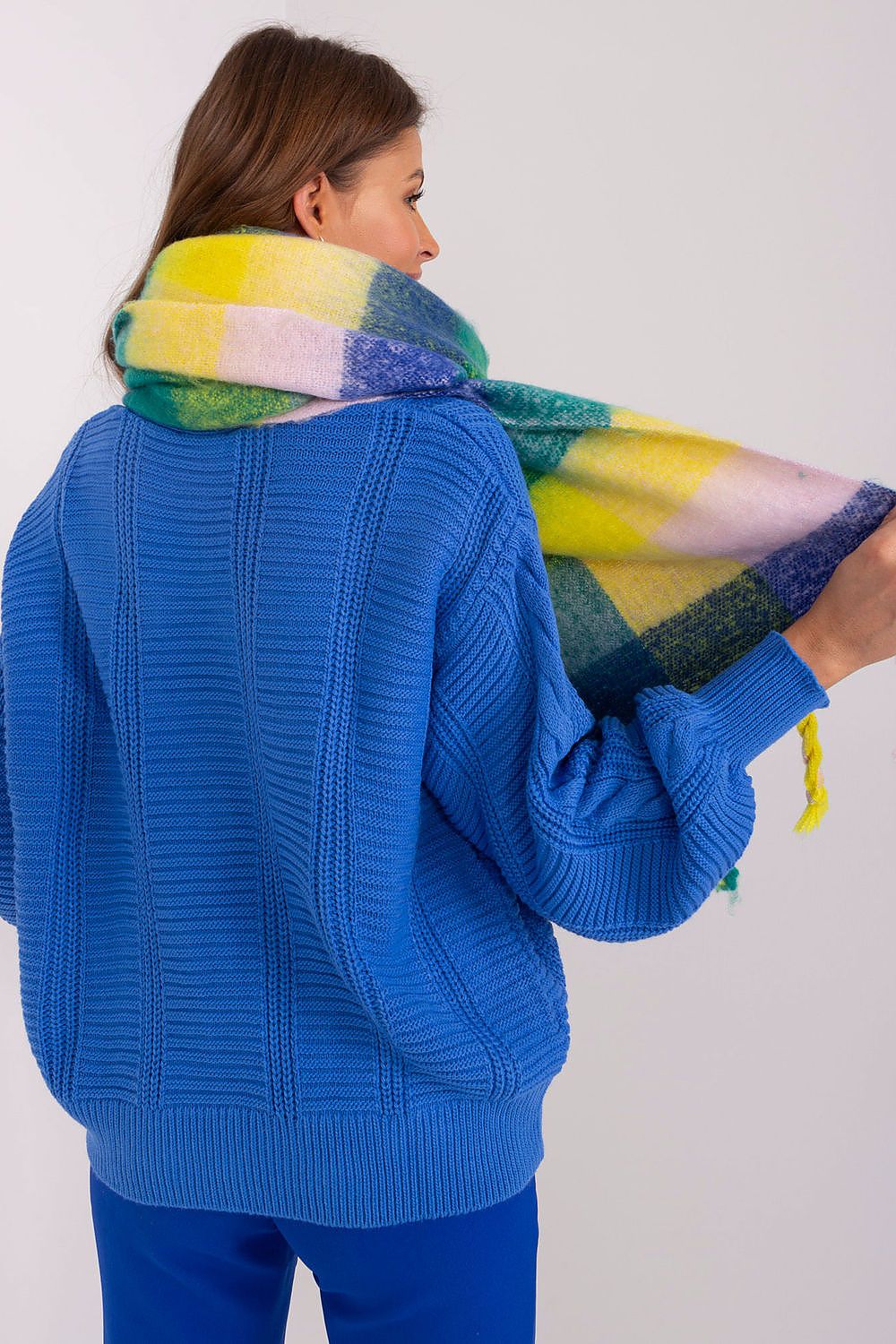 Plaid & Cozy Dreams Scarf: Green, Yellow, Blue
