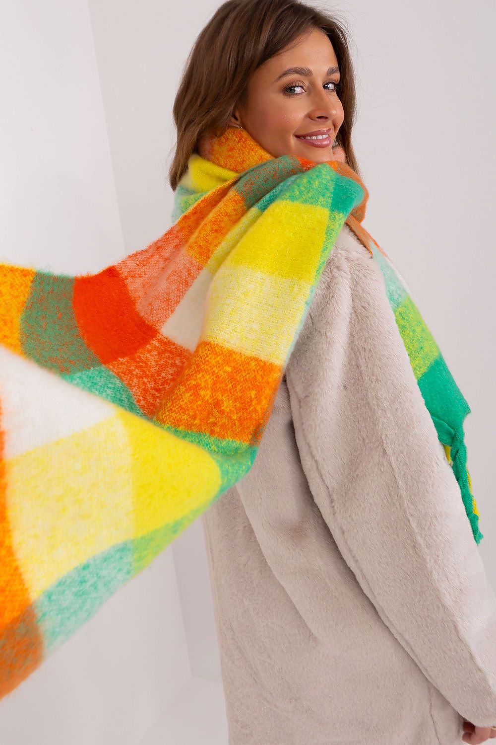 Plaid & Cozy Dreams Scarf: Bright