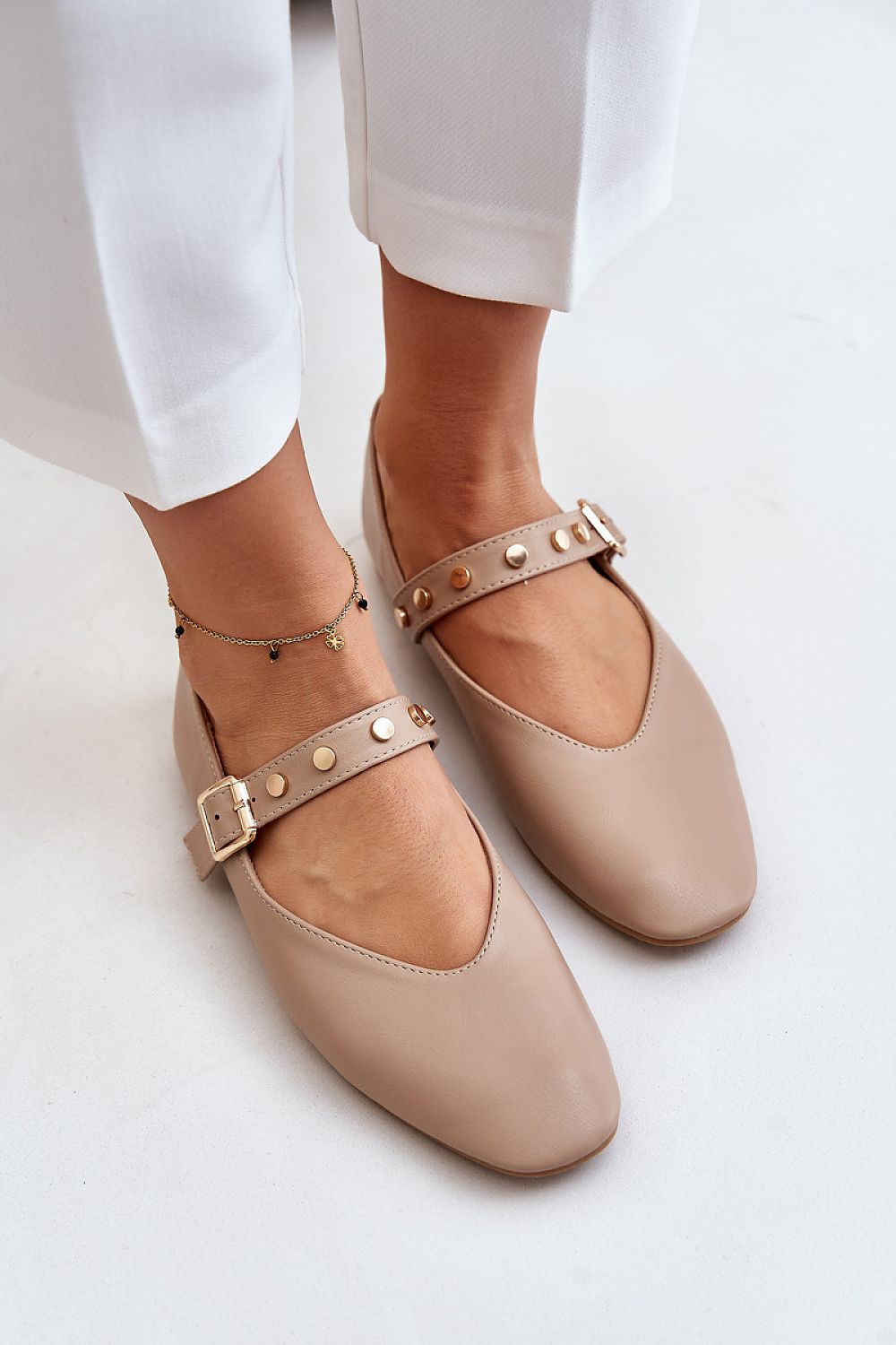 Leather Strap Ballet flats