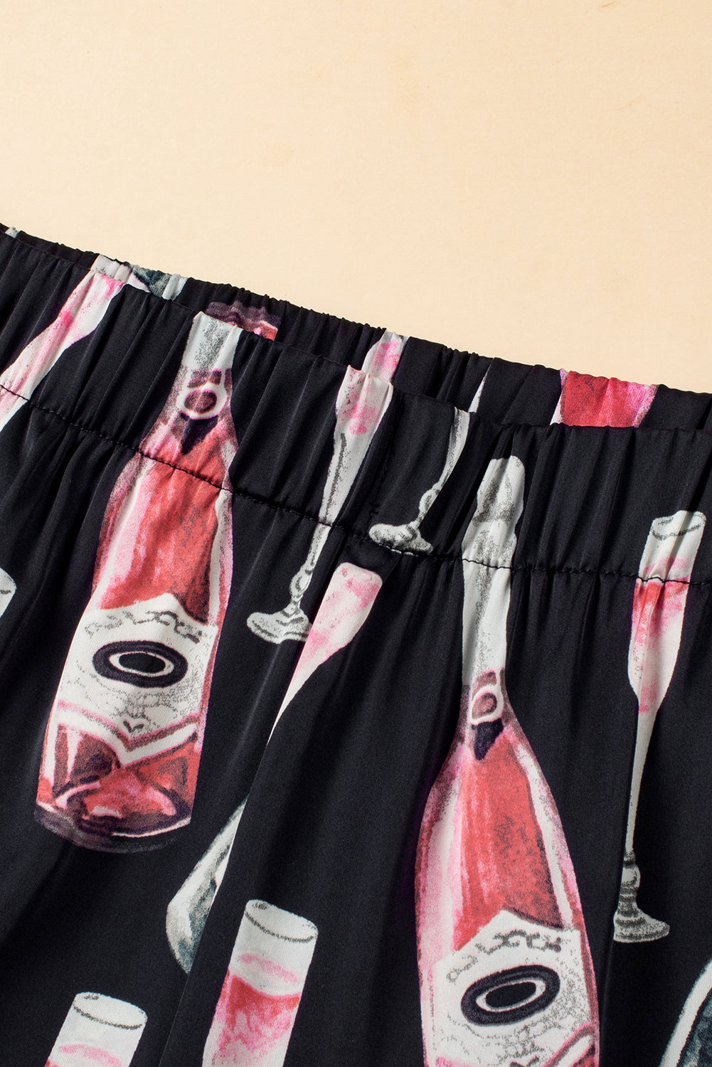Champagne Print Silky Pajamas Set