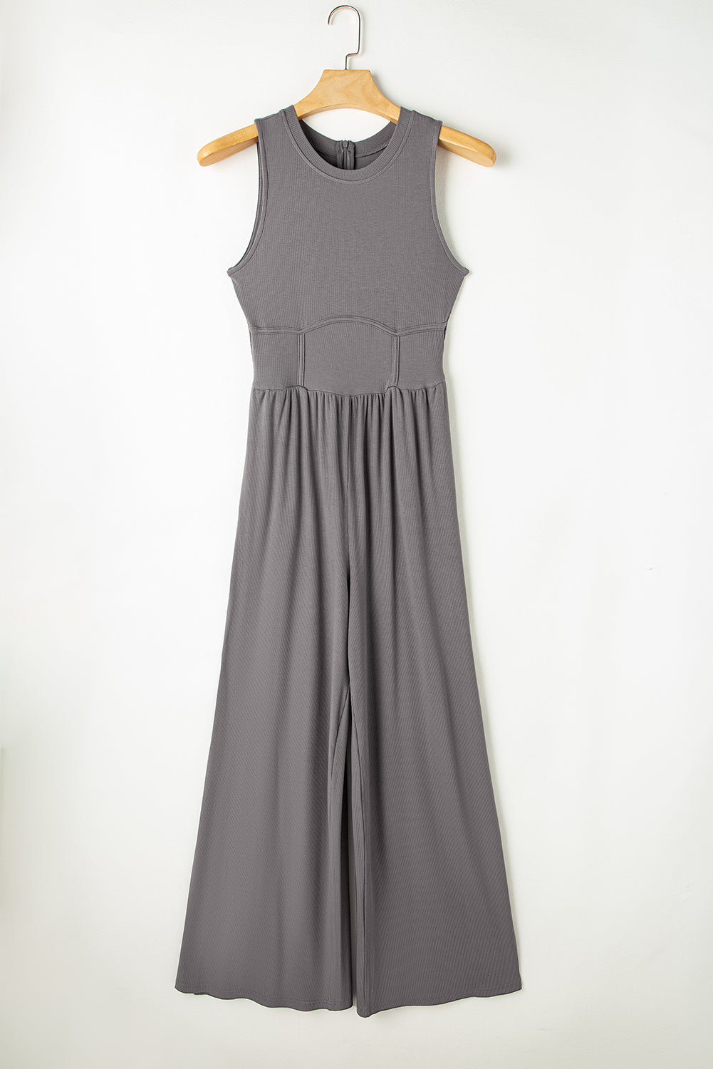 Flattering Crew Neck A-Line Jumpsuit