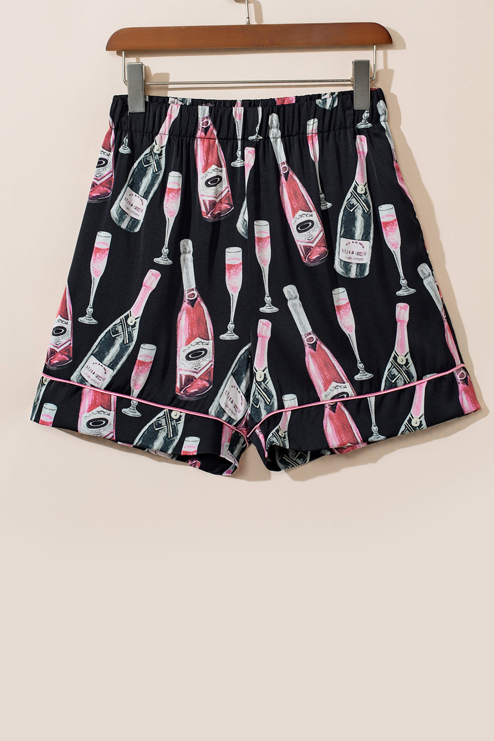 Champagne Print Silky Pajamas Set