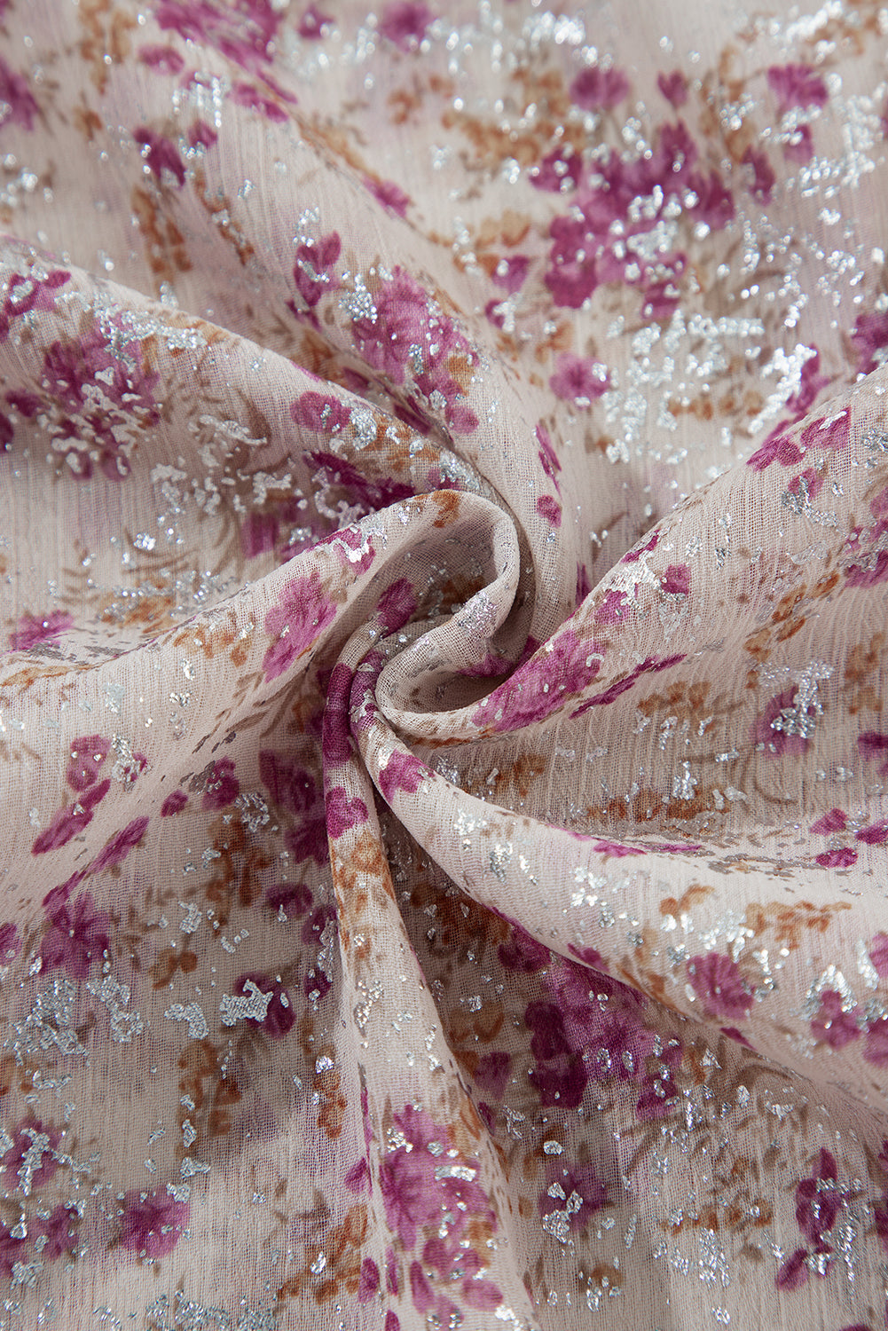 Pink Floral Bishop Sleeve Collared Blouse