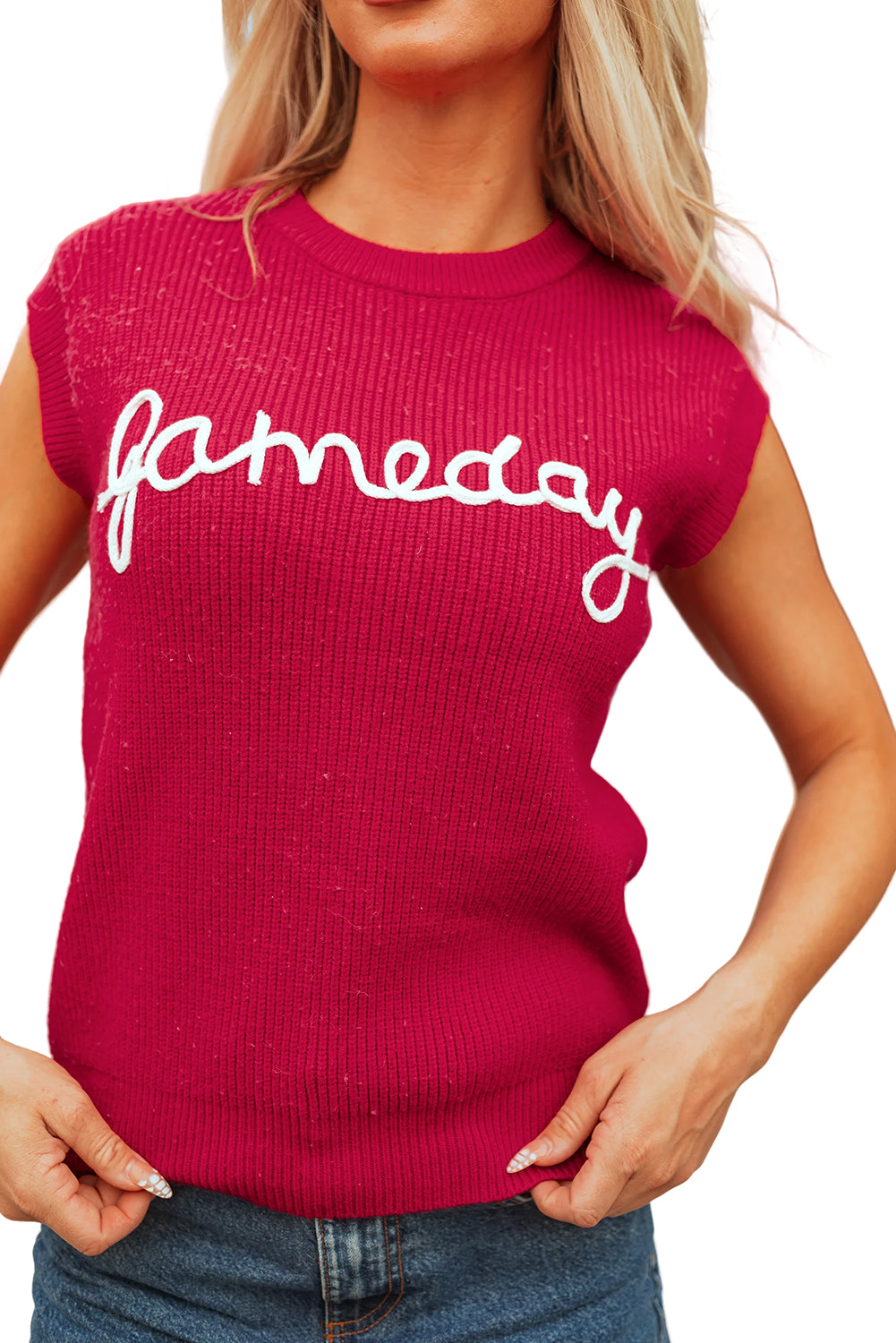 Racing Red Game Day Football Sweater Vest