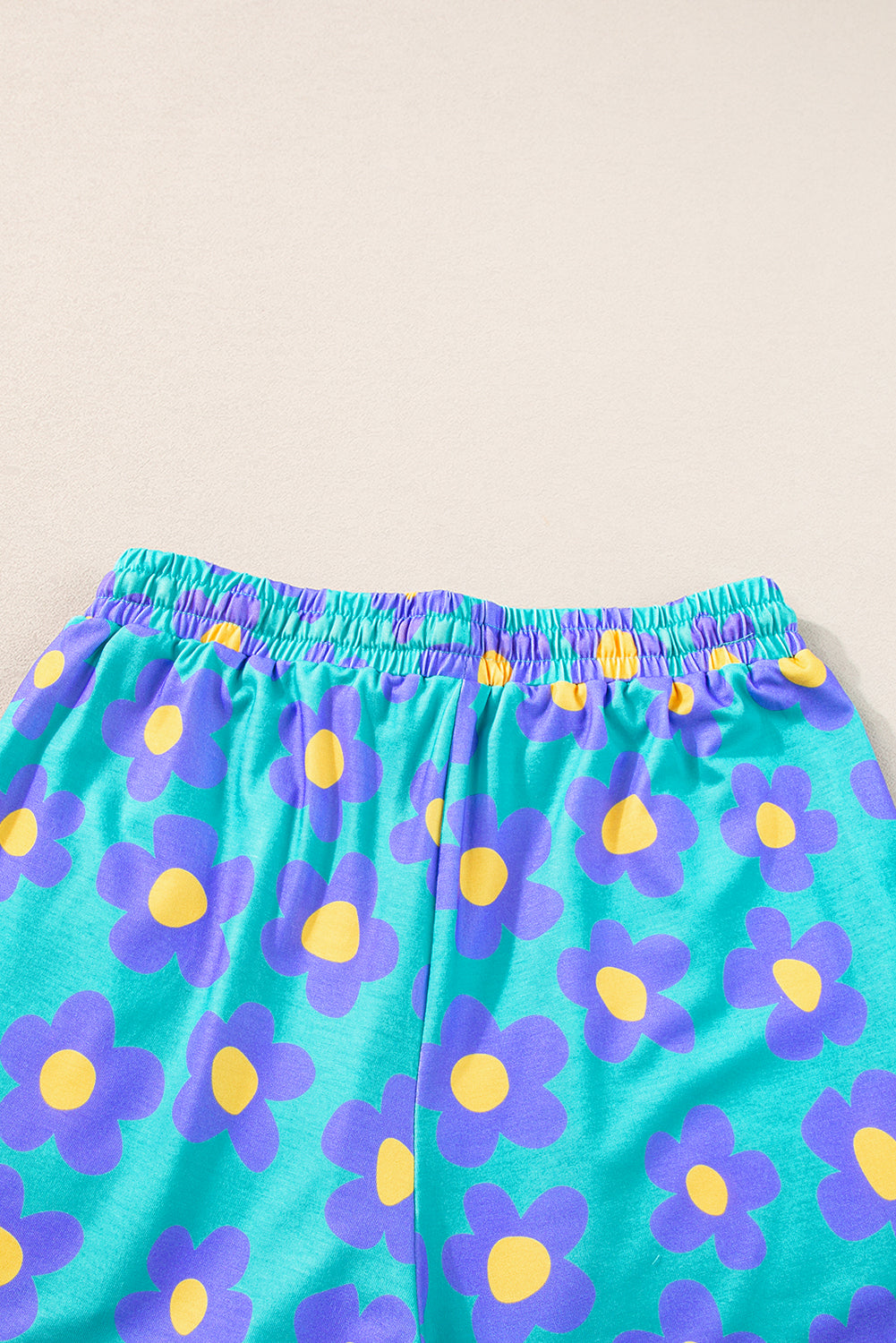 Green Flower Print Pajamas Set