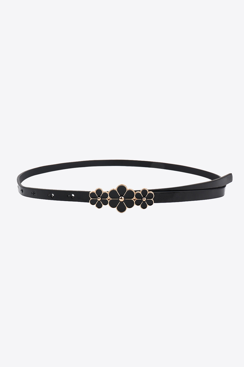 Flower Decor Skinny Belt