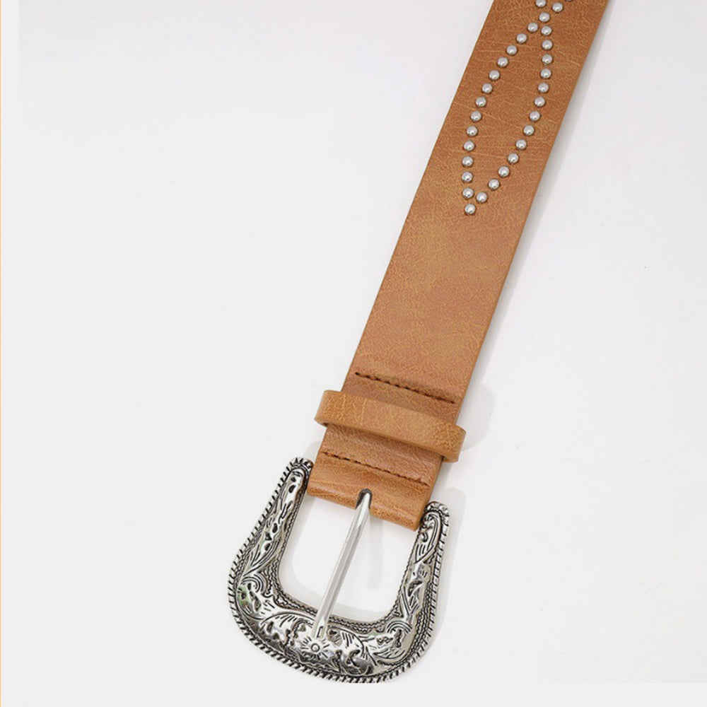 Western Leather Rhinestone Belt