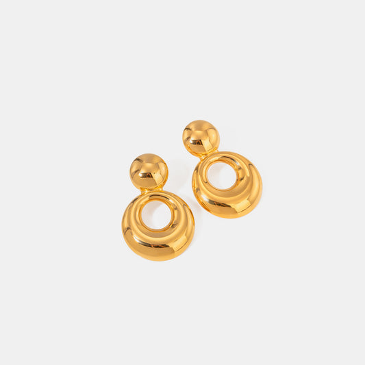 Elegant 18K Gold-Plated Cutout Earrings for a Sophisticated Look